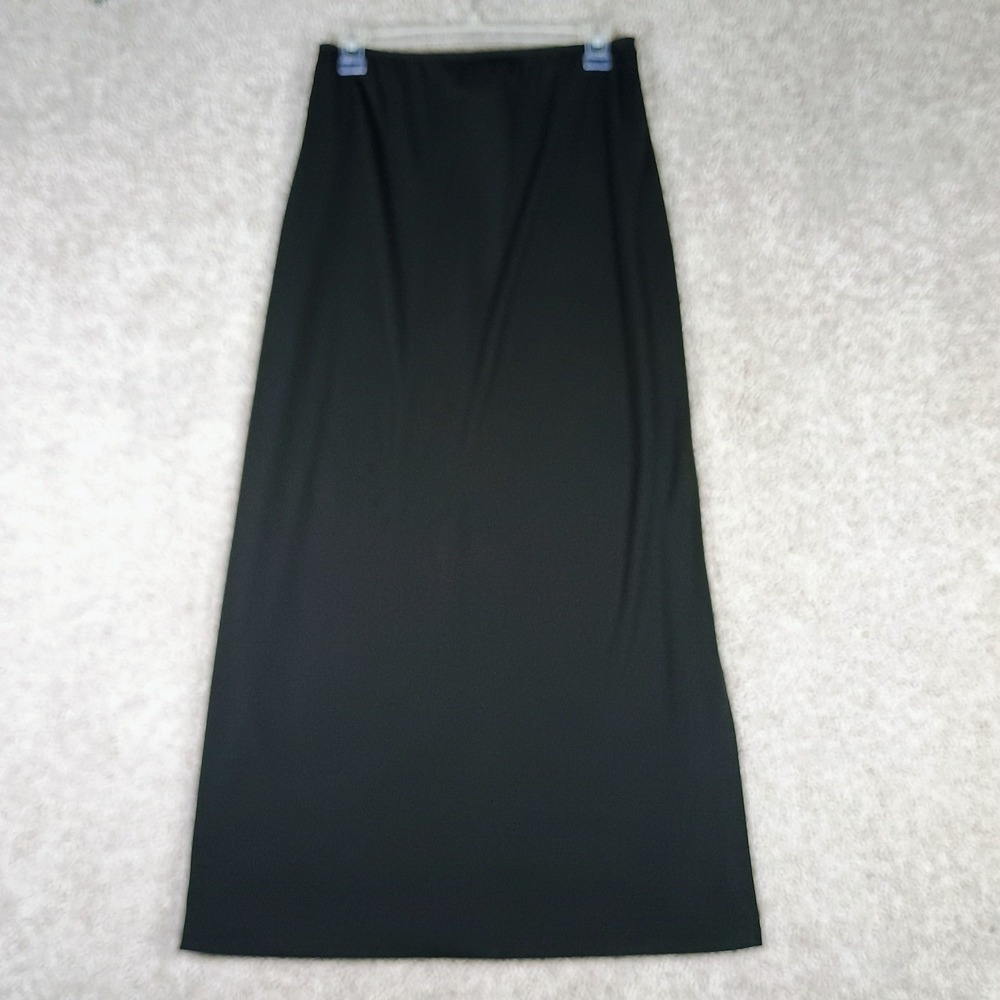 JKLA California Black Maxi Skirt Y2K Stretch Minimalist Goth Grunge M USA